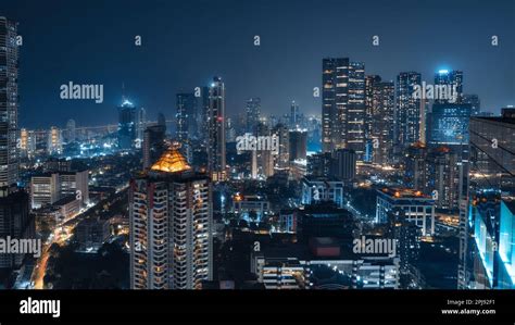 Mumbai skyline at night, Maharashtra, India Stock Photo - Alamy