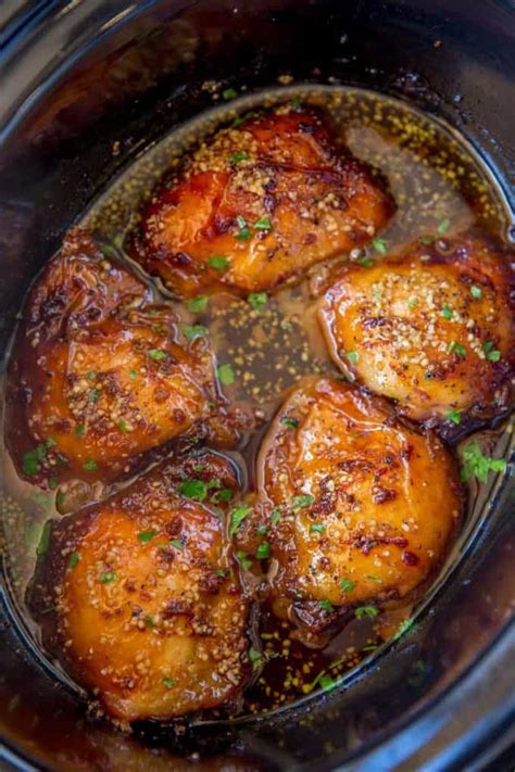 Slow Cooker Brown Sugar Garlic Chicken - Dinner, then Dessert