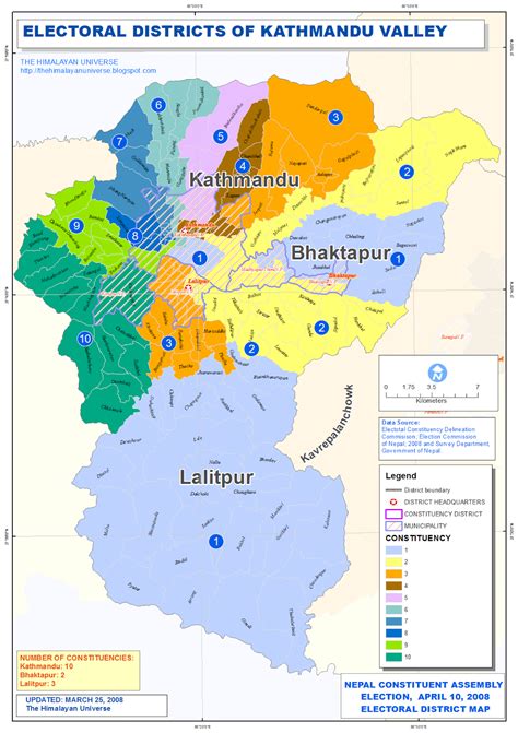 THE HIMALAYAN UNIVERSE: Constituency Map of Kathmandu District and valley