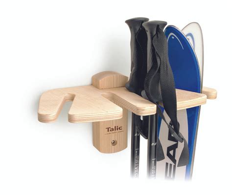 Talic Wall Mount Ski Rack | Birch and Ash Wood - StoreYourBoard.com