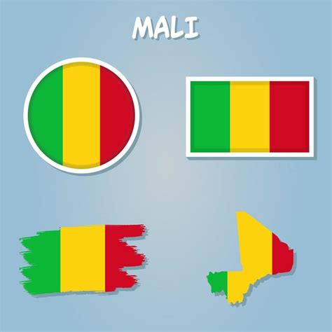 Mali National Flag Map Design, Illustration Of Mali Country Flag Inside ...