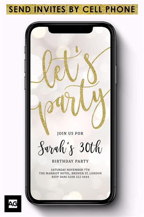 Let's Party Electronic Invites Party Evite Phone Party | Etsy UK ...