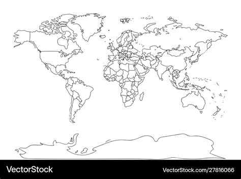 World Map Black Outline – Interactive Map