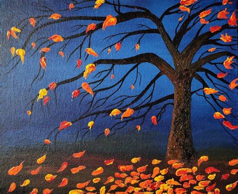 Autumn Tree Painting by Vani Vardannagari | Saatchi Art