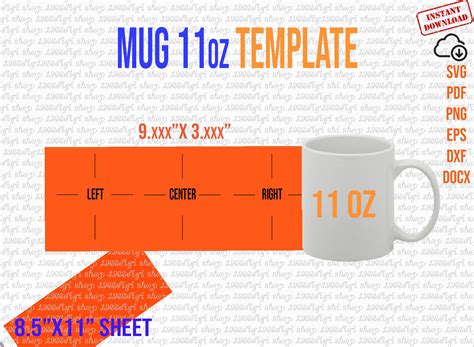 11oz Mug Template - Printable Word Searches