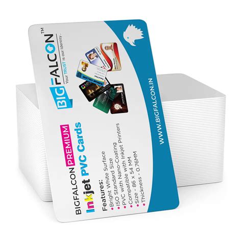 Buy BIGFALCON Premium Blank 50 PVC ID Cards for Inkjet Printers ...