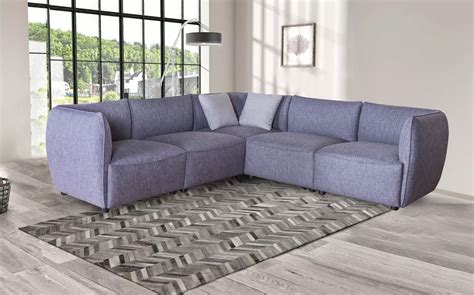 Small Modern Grey Fabric Corner Sectional Sofa