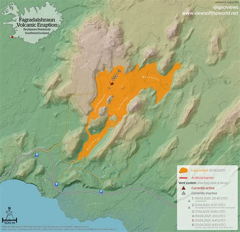 Fagradalsfjall Map Iceland Volcano Eruption