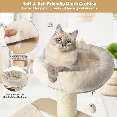 Tangkula Modern Cat Tree, Multi-Level Large Cat Tower w/Cat Condo ...