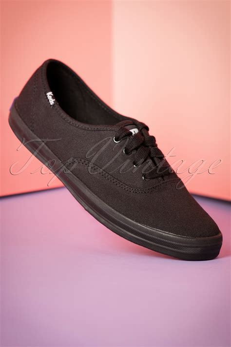 50s Champion Core Text Sneakers in All Black