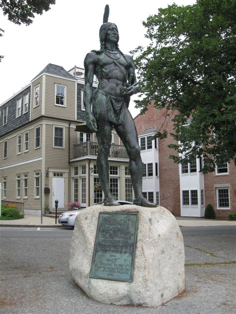 Statue of Massasoit. Plymouth MA. | Thanksgiving history, Squanto ...