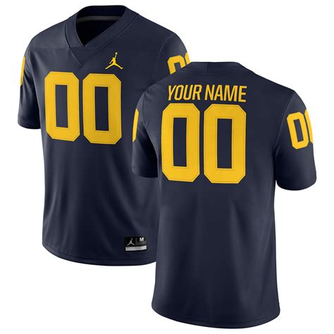 Men's Jordan Brand Navy Michigan Wolverines Football Custom Game Jersey