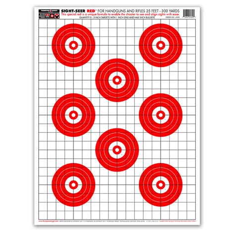 Sight Seer Red Pistol & Rifle Paper Shooting Targets