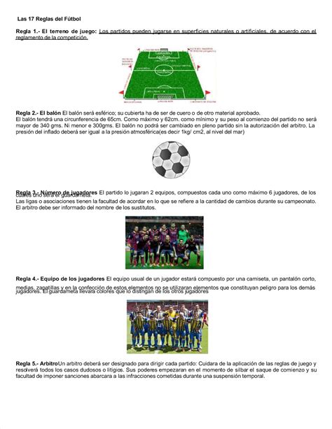 17 Reglas Del Futbol