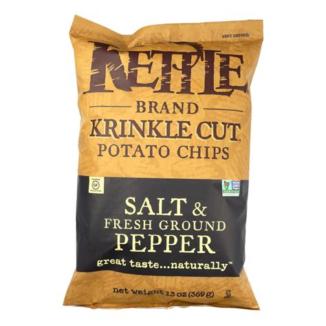 Kettle Brand Salt & Pepper Krinkle Cut Potato Chips - Case Of 9 - 13 Oz ...