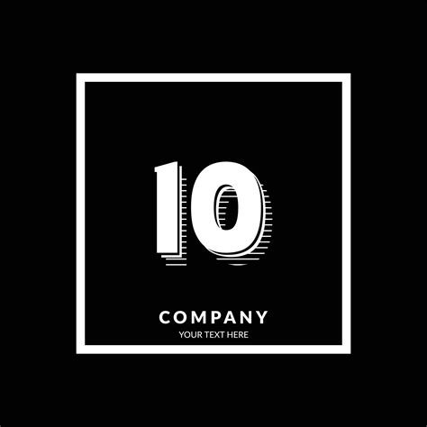 10 number initial logo template with rectangle design 13318310 Vector ...