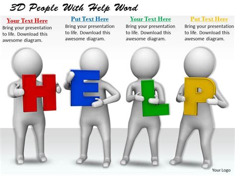 1113 3D People With Help Word Ppt Graphics Icons Powerpoint ...