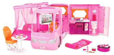 Barbie Camper Van - Pink Barbie Glamour Camper Van With Lots of Accessories