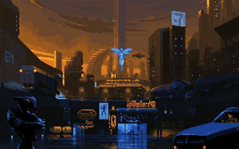 Fragments of a Hologram Dystopia | Pixel art landscape, Cool pixel art ...