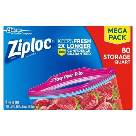 Ziploc Storage Quart Bags : Target