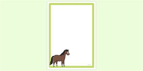 FREE! - Simple Blank Horse Page Border To Print | Page Borders