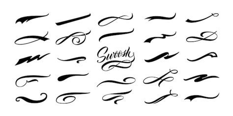 Premium Vector | Calligraphic swoosh Decoration swish symbols retro ...