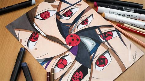 Drawing Mangekyou Sharingan of Sasuke, Kakashi, Itachi, Shisui, Madara ...