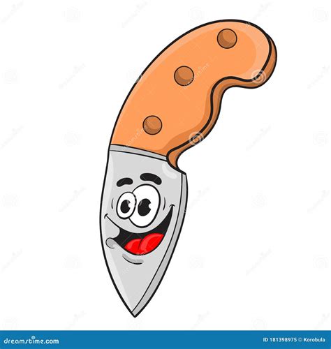 Funny Cartoon Knife. the Design of the Character Stock Vector ...