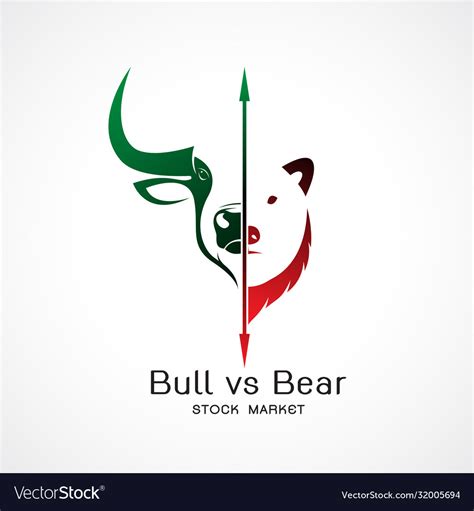 Bull and bear symbols stock market trends Vector Image