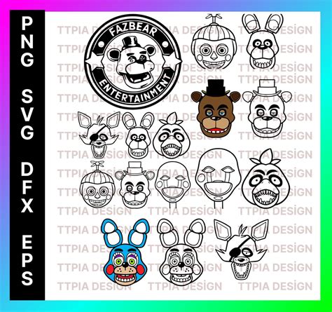 FNAF Svg, Five Nights at Freddy's Set, Freddy's Svg, Cut Files for ...