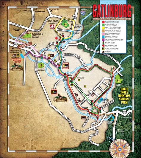 Downtown Gatlinburg Map Printable