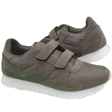 KRAZY Artists Jeko MENS Light Velcro Sneakers Suede Mesh Uppers Dark ...