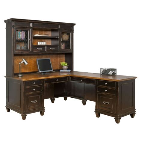 Martin Furniture Hartford L-Shaped Desk with Optional Hutch - Walmart ...