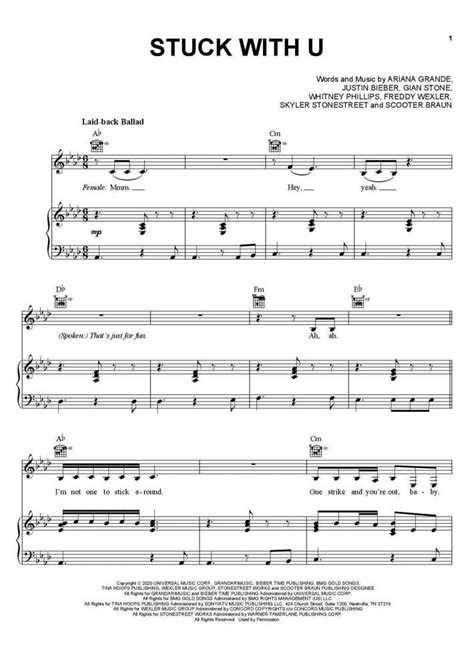 Stuck with U Piano Sheet Music | OnlinePianist