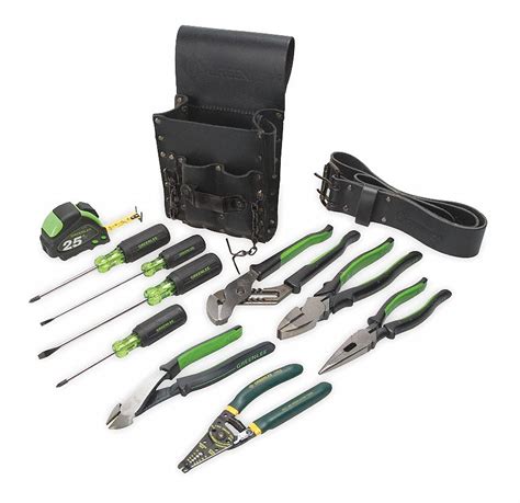 GREENLEE, 10 Total Pcs, Tool Pouch, Electricians Tool Kit - 2NYH3|0159 ...