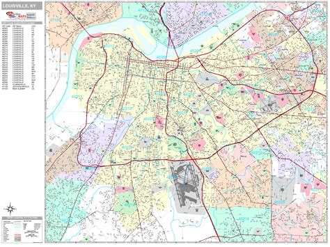 Louisville Kentucky Wall Map (Premium Style) by MarketMAPS - MapSales