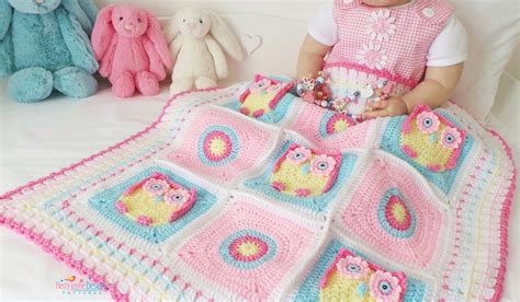 OWL BLANKET PATTERN Owl Blanket Crochet Pattern Crochet Owl Blanket ...