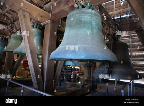 Carillon, St Rombouts cathedral bell tower, Mechelen, Belgium Stock ...