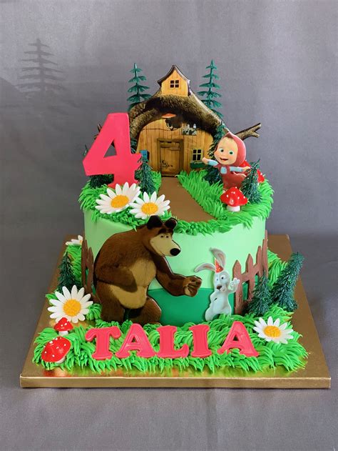 Masha & Bear Birthday Cake — Skazka Desserts Bakery NJ – Custom ...