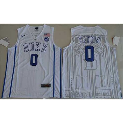 Duke Blue Devils #0 Jayson Tatum White Basketball Elite Stitched NCAA ...