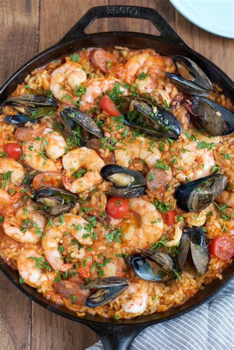 Authentic, Spicy Seafood Paella Recipe with Saffron - Hip Foodie Mom