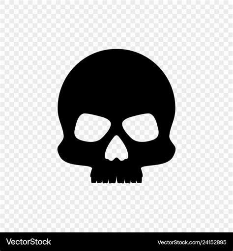 Silhouette black skull isolated background Vector Image