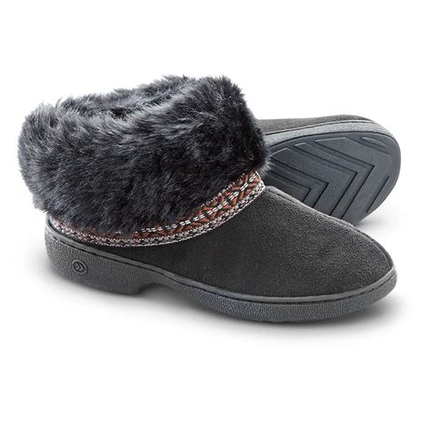 Women's Isotoner Elissa Slipper Boots, Black - 622136, Casual Shoes at ...