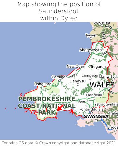 Where is Saundersfoot? Saundersfoot on a map