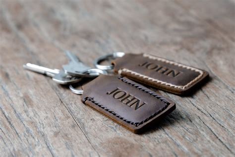 Personalized Leather Keychain | Custom Monogram