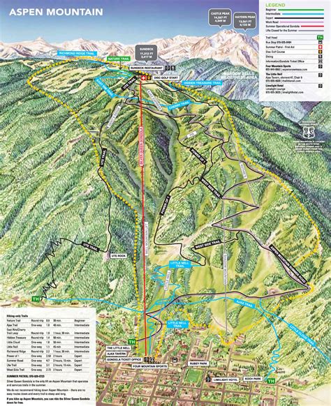 Aspen Mountain hiking map - Ontheworldmap.com