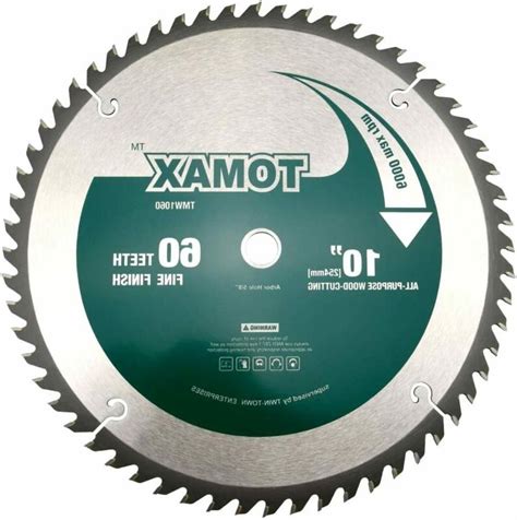 10-Inch Table Saw Blades 60 Tooth ATB Fine