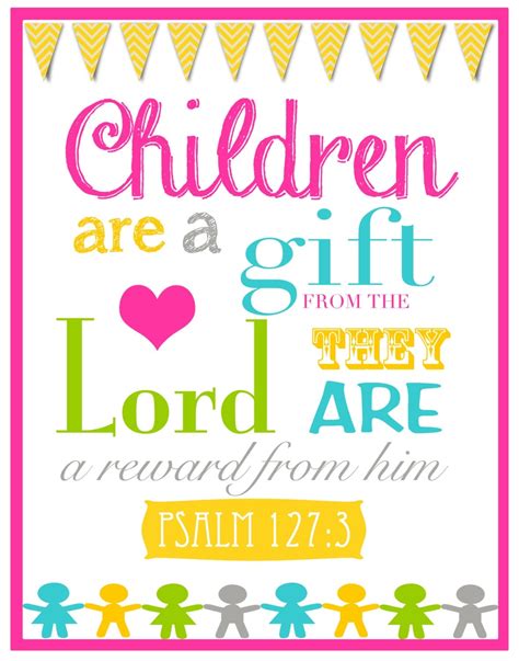 Children Are A Gift From God Bible Verse Wall Art by BoshaCards