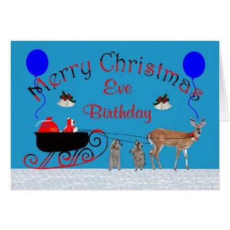 Birthday on Christmas Eve Greeting Card | Zazzle