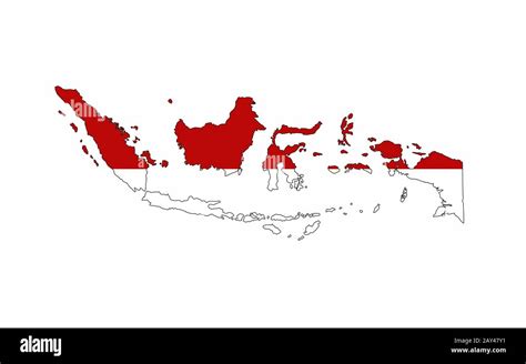 indonesia flag map Stock Photo - Alamy